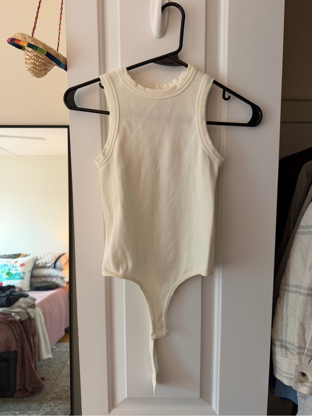 Cream Ribbed Tank Women’s One-Piece Bodysuit